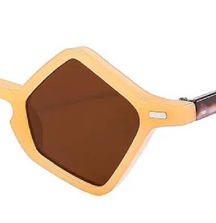 AUGEN Modern Hexagonal Plastic Unisex Sunglasses UV 400 Protected Small Size (178-C8)