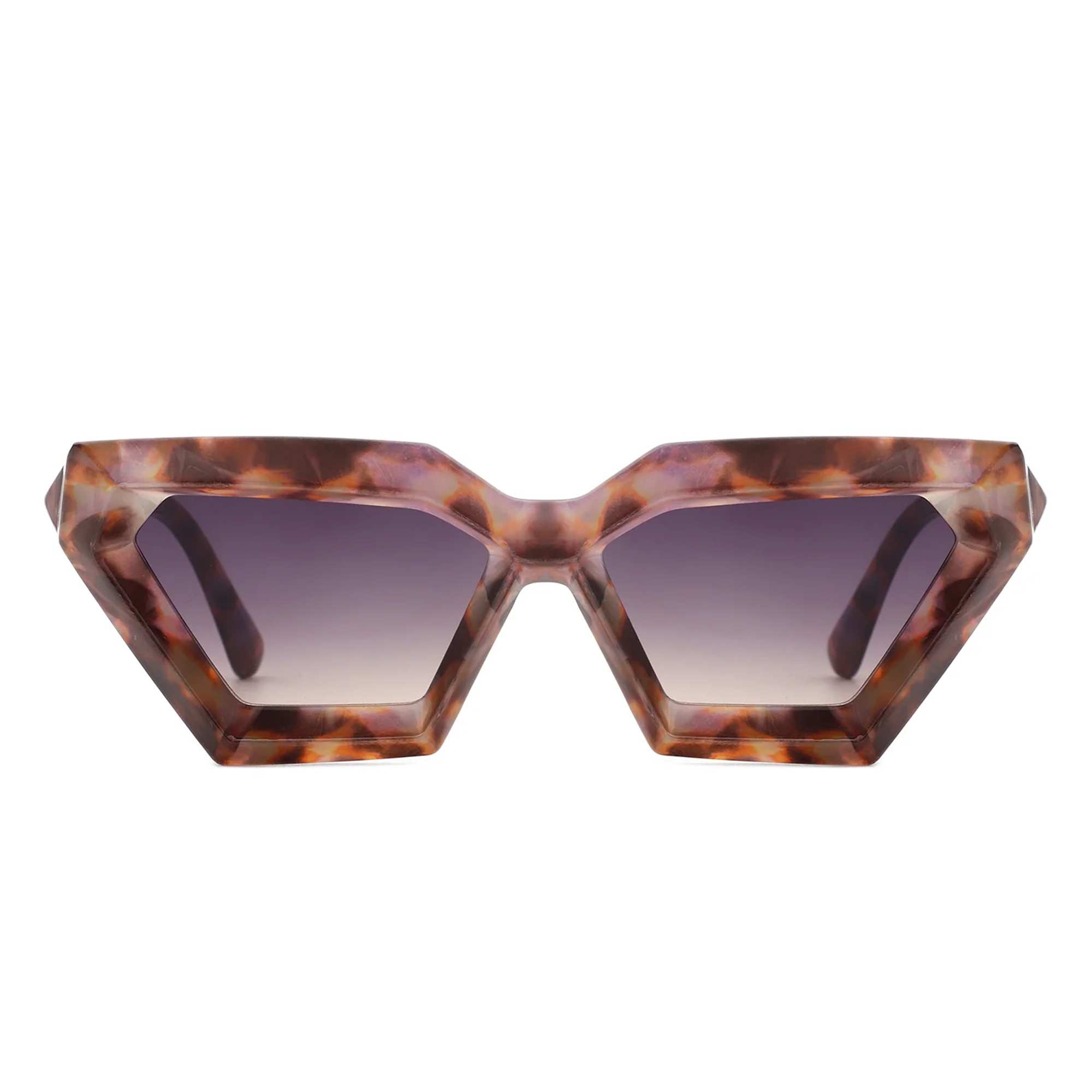 AUGEN Modern Cat Eye Plastic Unisex Sunglasses UV 400 Protected Medium Size (179-C2)