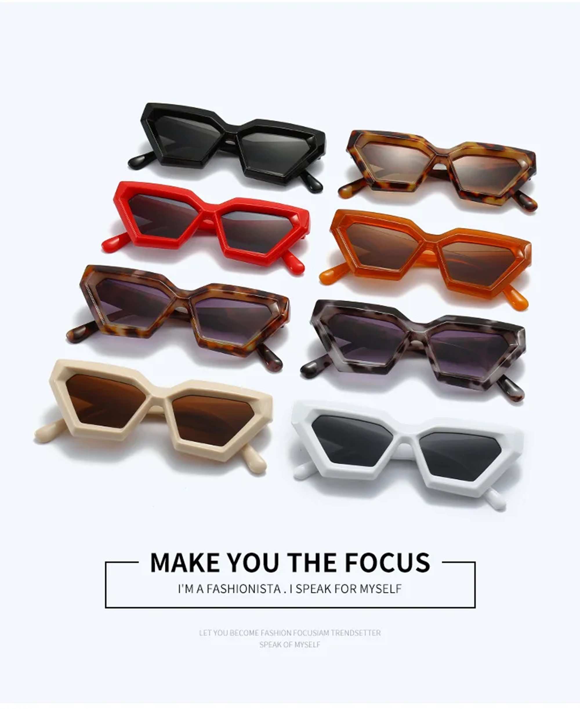 AUGEN Modern Cat Eye Plastic Unisex Sunglasses UV 400 Protected Medium Size (179-C8)