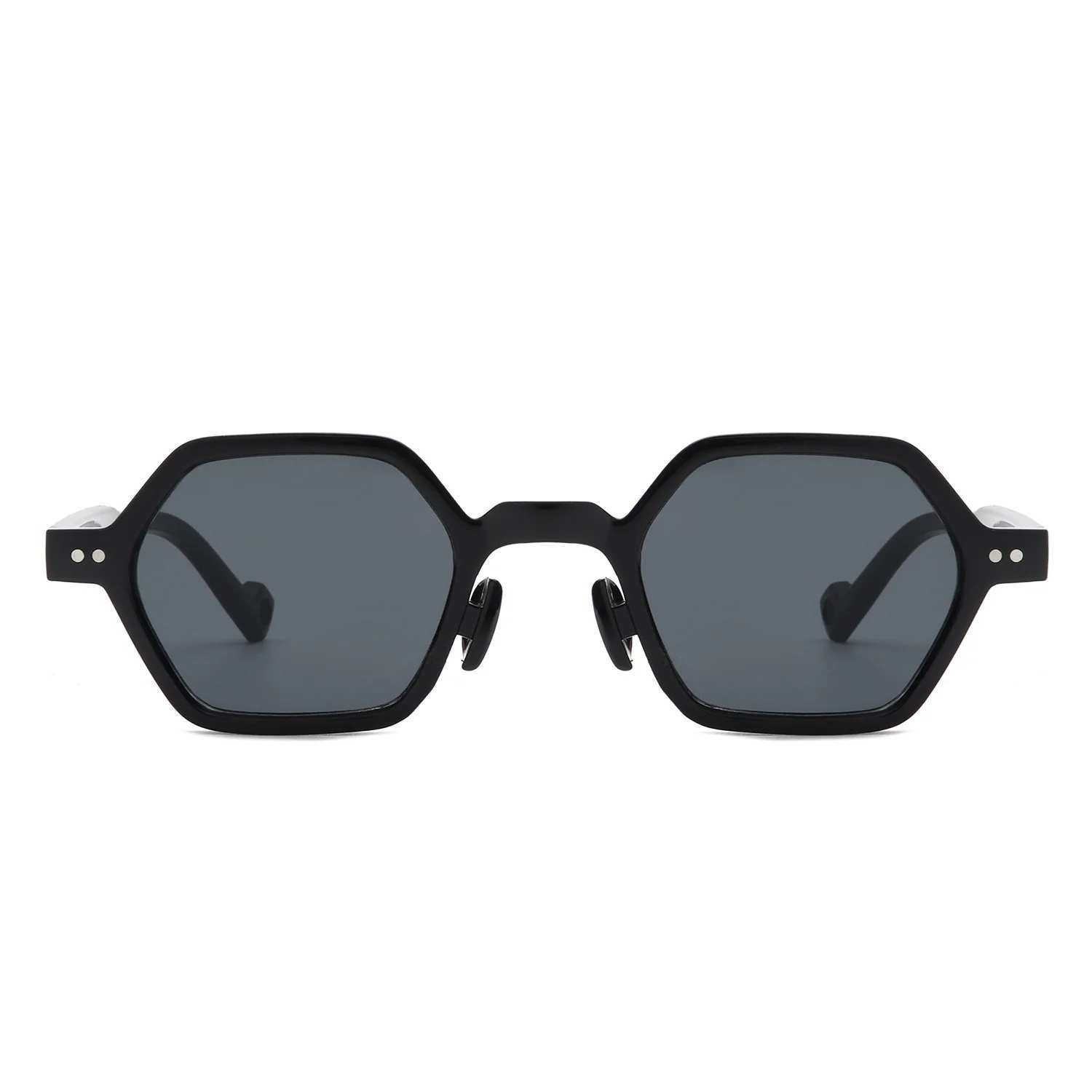 AUGEN Modern Hexagonal Plastic Unisex Sunglasses UV 400 Protected Small Size (180-C1)