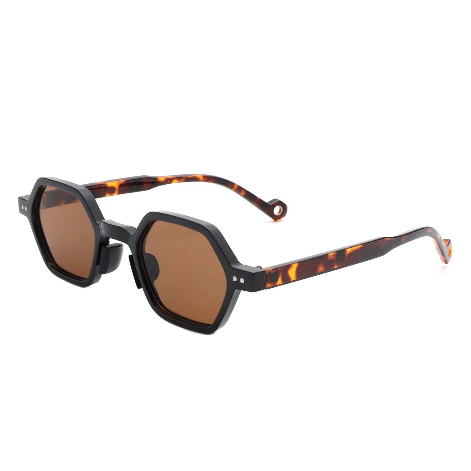 AUGEN Modern Hexagonal Plastic Unisex Sunglasses UV 400 Protected Small Size (180-C2)
