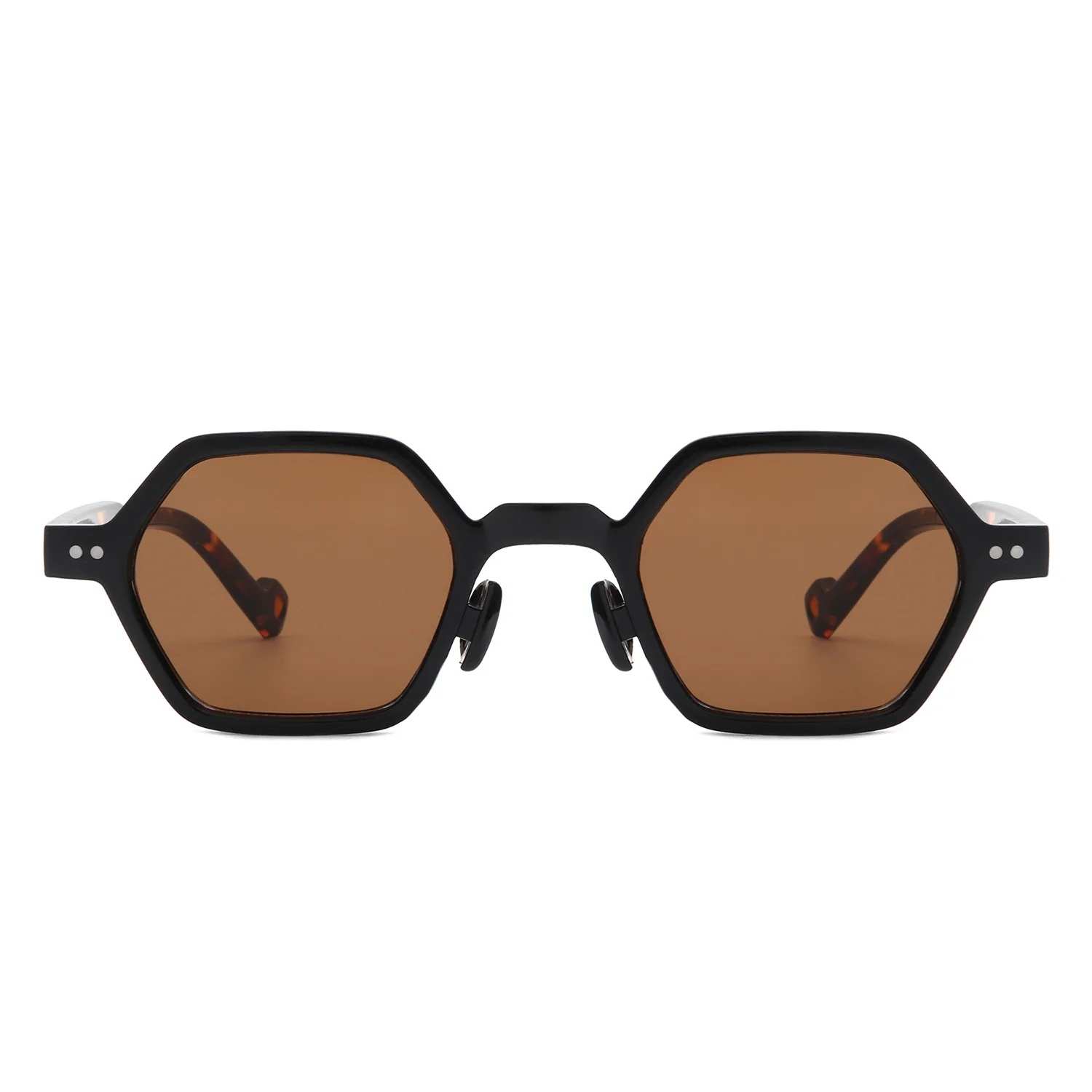 AUGEN Modern Hexagonal Plastic Unisex Sunglasses UV 400 Protected Small Size (180-C2)