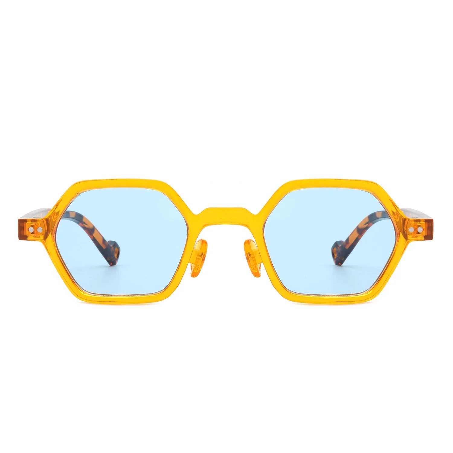 AUGEN Modern Hexagonal Plastic Unisex Sunglasses UV 400 Protected Small Size (180-C4)