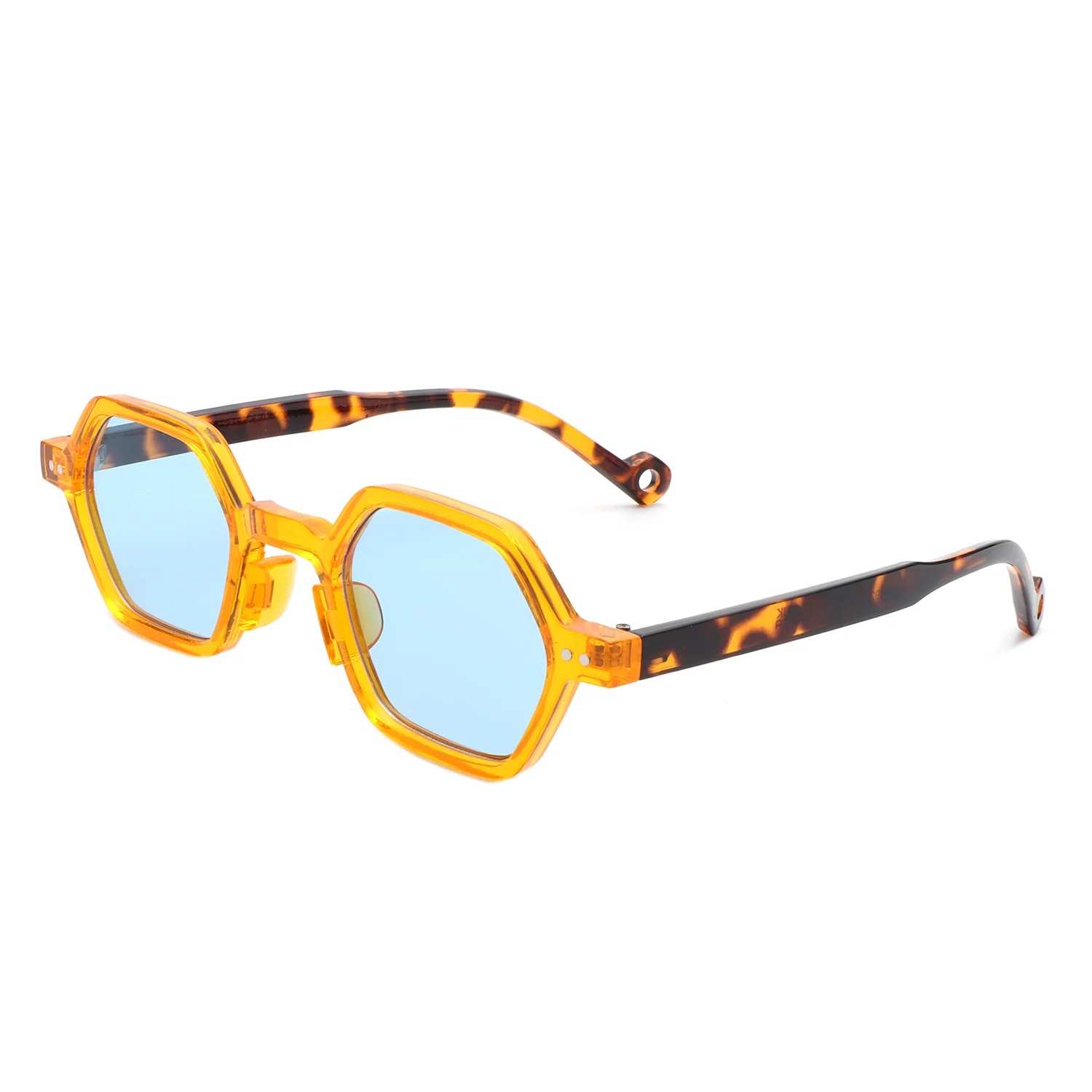 AUGEN Modern Hexagonal Plastic Unisex Sunglasses UV 400 Protected Small Size (180-C4)