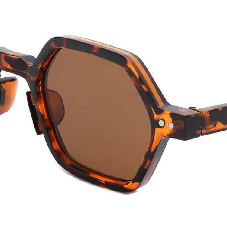AUGEN Modern Hexagonal Plastic Unisex Sunglasses UV 400 Protected Small Size (180-C5)