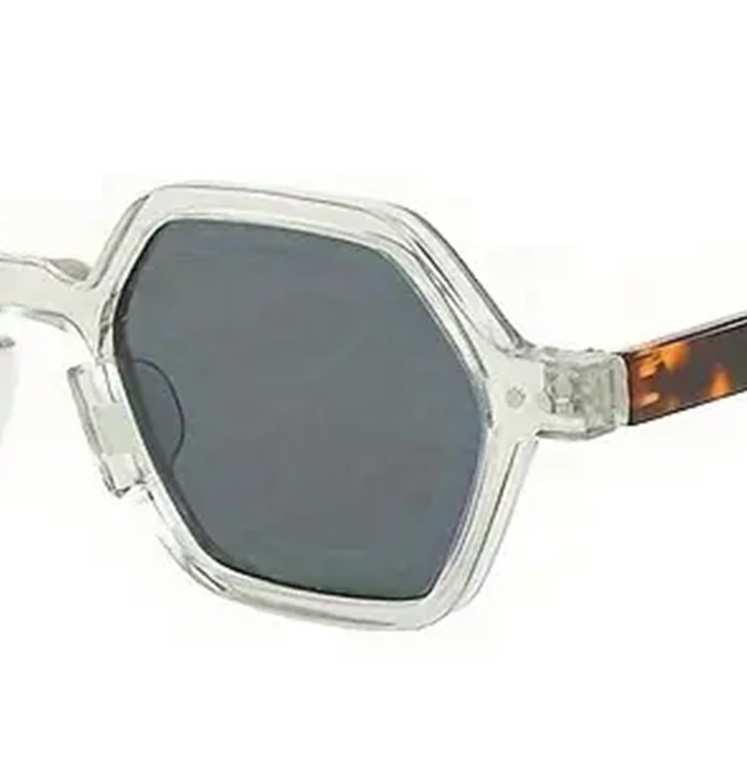 AUGEN Modern Hexagonal Plastic Unisex Sunglasses UV 400 Protected Small Size (180-C6)