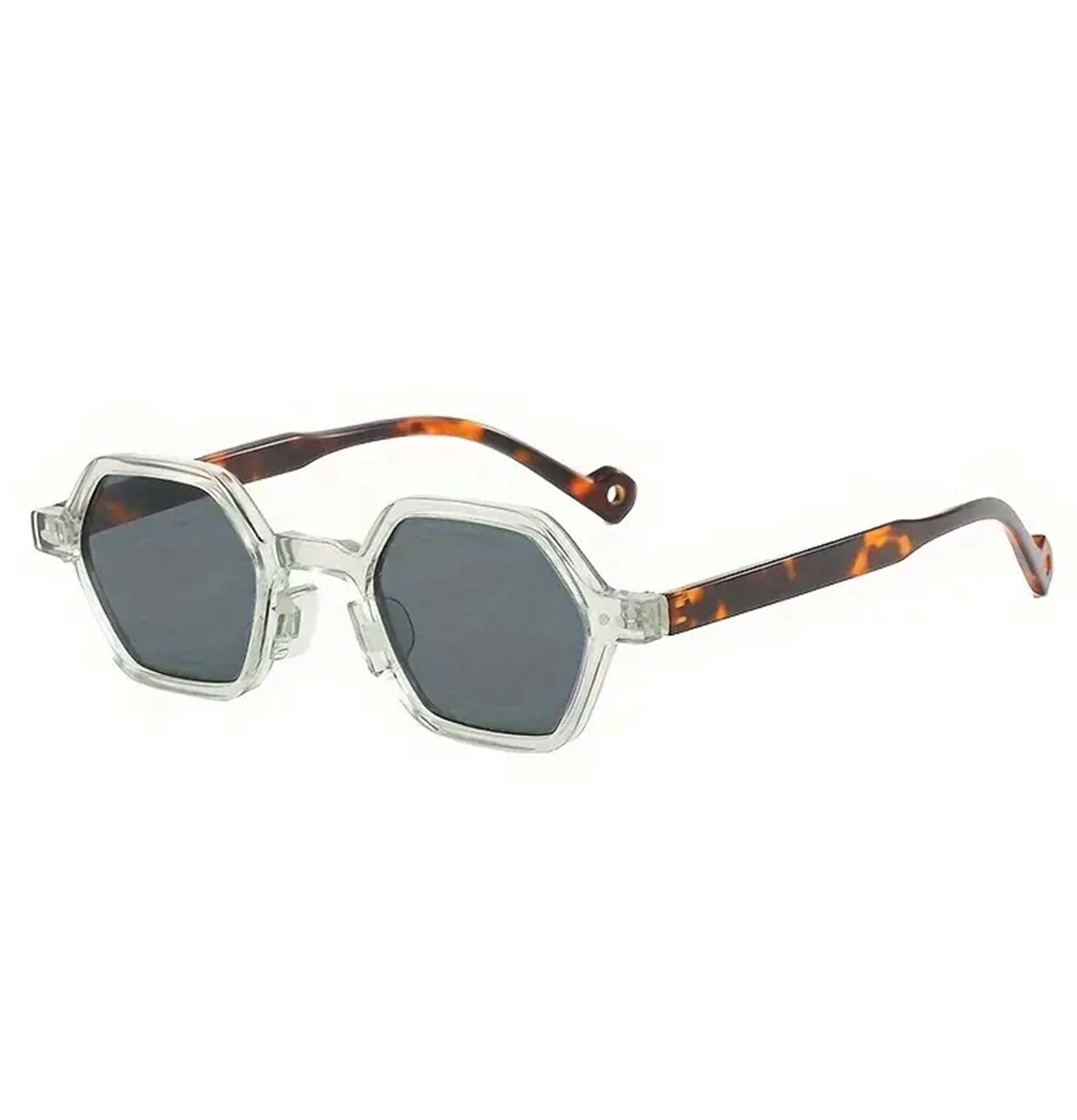 AUGEN Modern Hexagonal Plastic Unisex Sunglasses UV 400 Protected Small Size (180-C6)