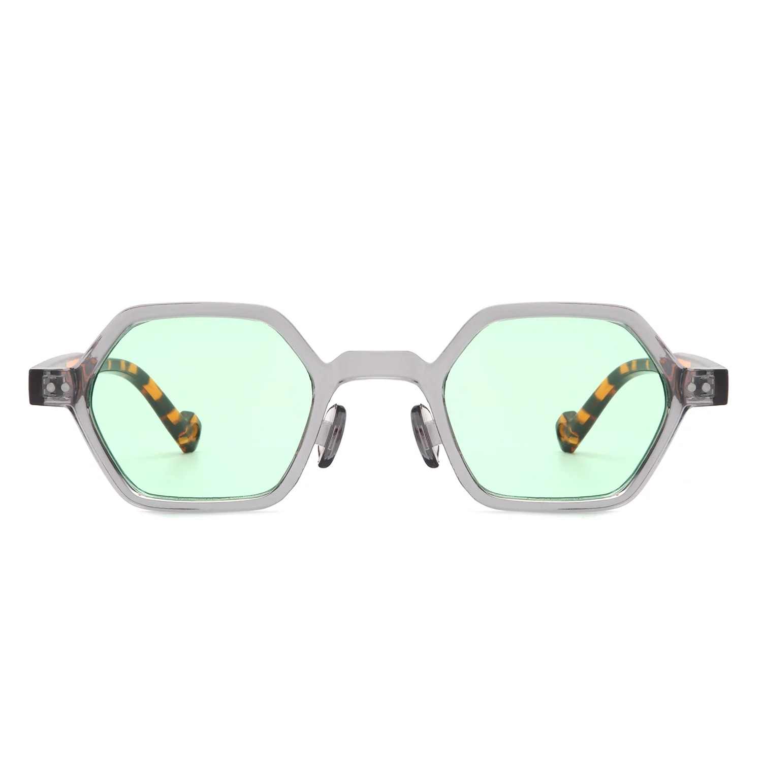 AUGEN Modern Hexagonal Plastic Unisex Sunglasses UV 400 Protected Small Size (180-C7)