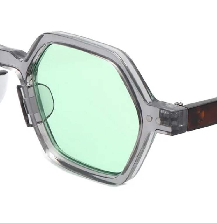 AUGEN Modern Hexagonal Plastic Unisex Sunglasses UV 400 Protected Small Size (180-C7)