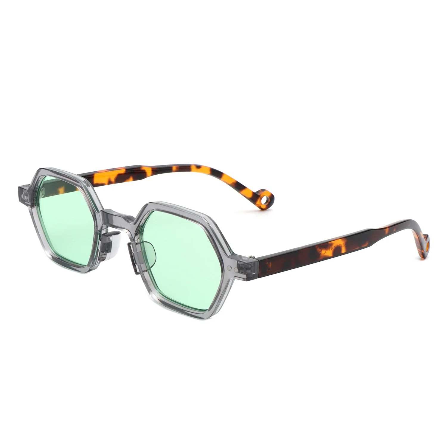 AUGEN Modern Hexagonal Plastic Unisex Sunglasses UV 400 Protected Small Size (180-C7)