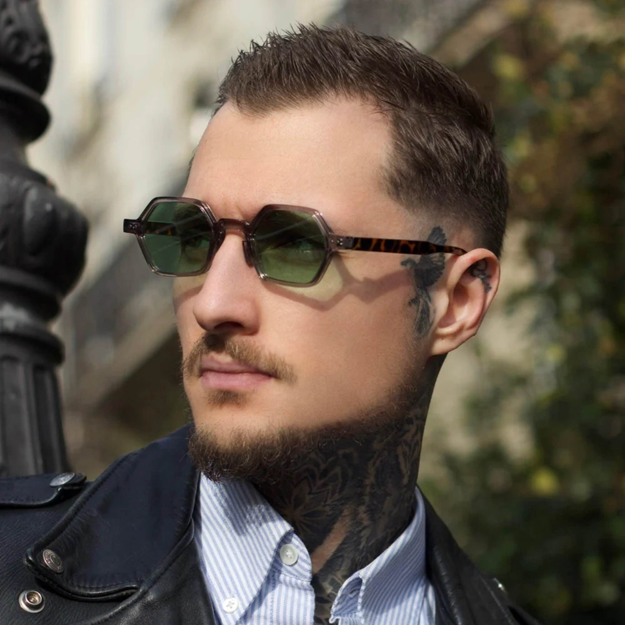 AUGEN Modern Hexagonal Plastic Unisex Sunglasses UV 400 Protected Small Size (180-C8)