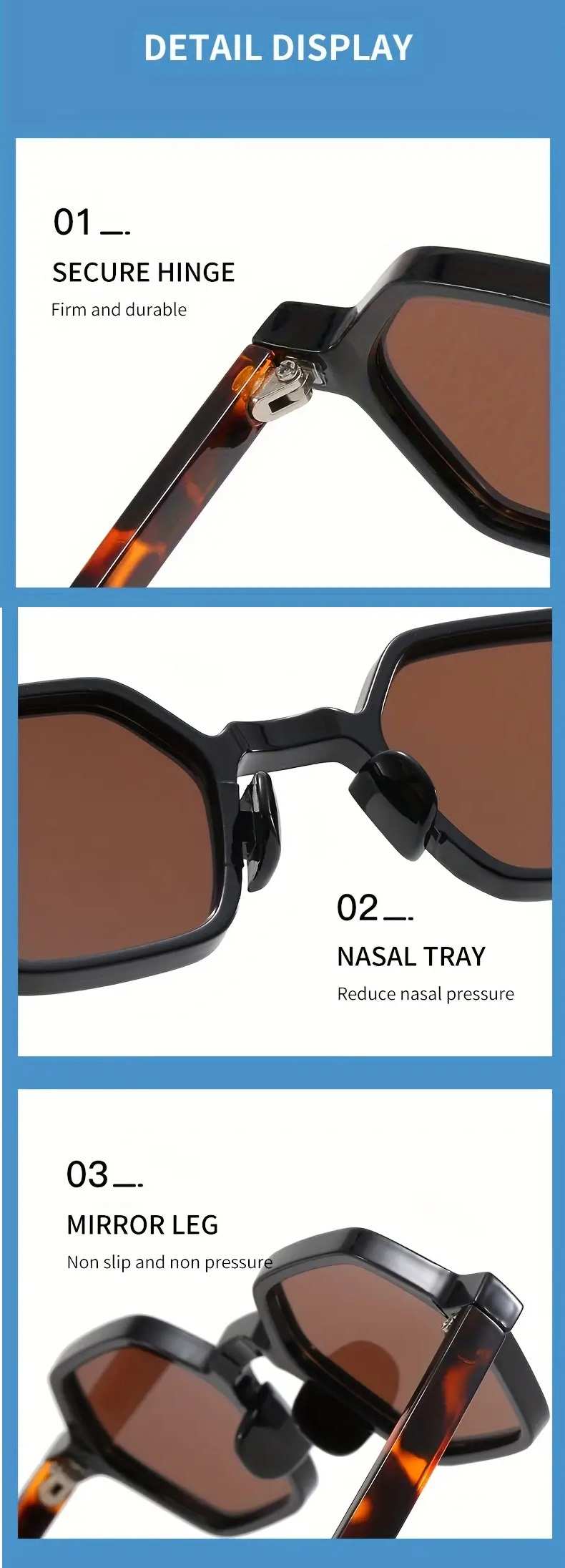AUGEN Modern Hexagonal Plastic Unisex Sunglasses UV 400 Protected Small Size (180-C8)