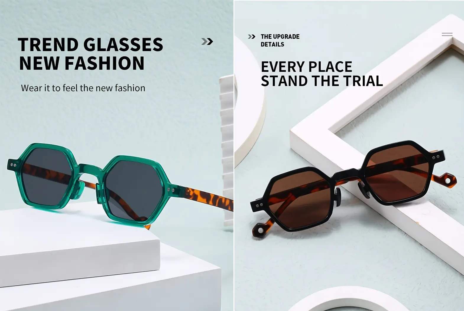 AUGEN Modern Hexagonal Plastic Unisex Sunglasses UV 400 Protected Small Size (180-C8)