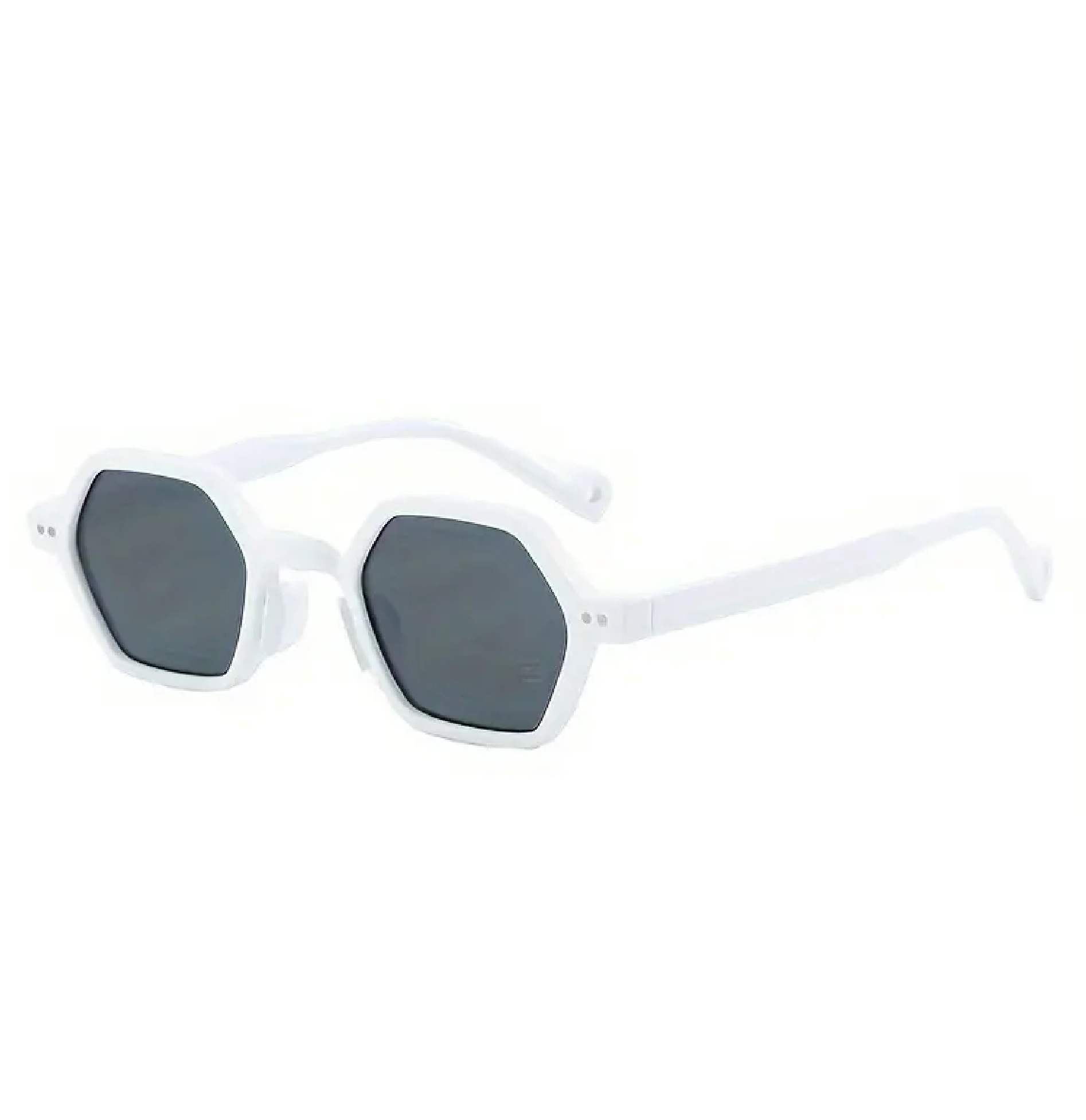 AUGEN Modern Hexagonal Plastic Unisex Sunglasses UV 400 Protected Small Size (180-C9)