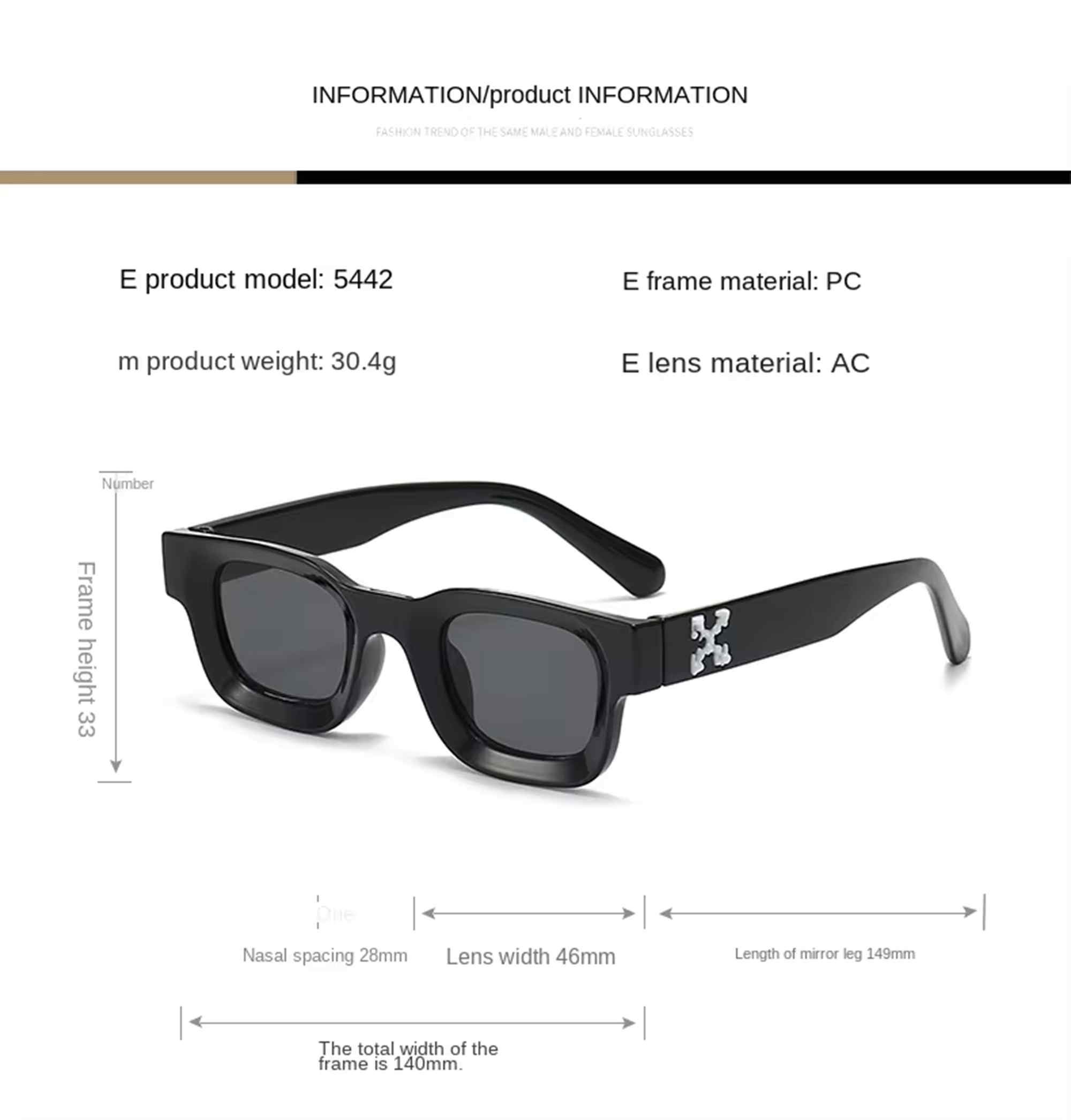 AUGEN Modern Square Plastic Unisex Sunglasses UV 400 Protected Medium Size (181-C8)