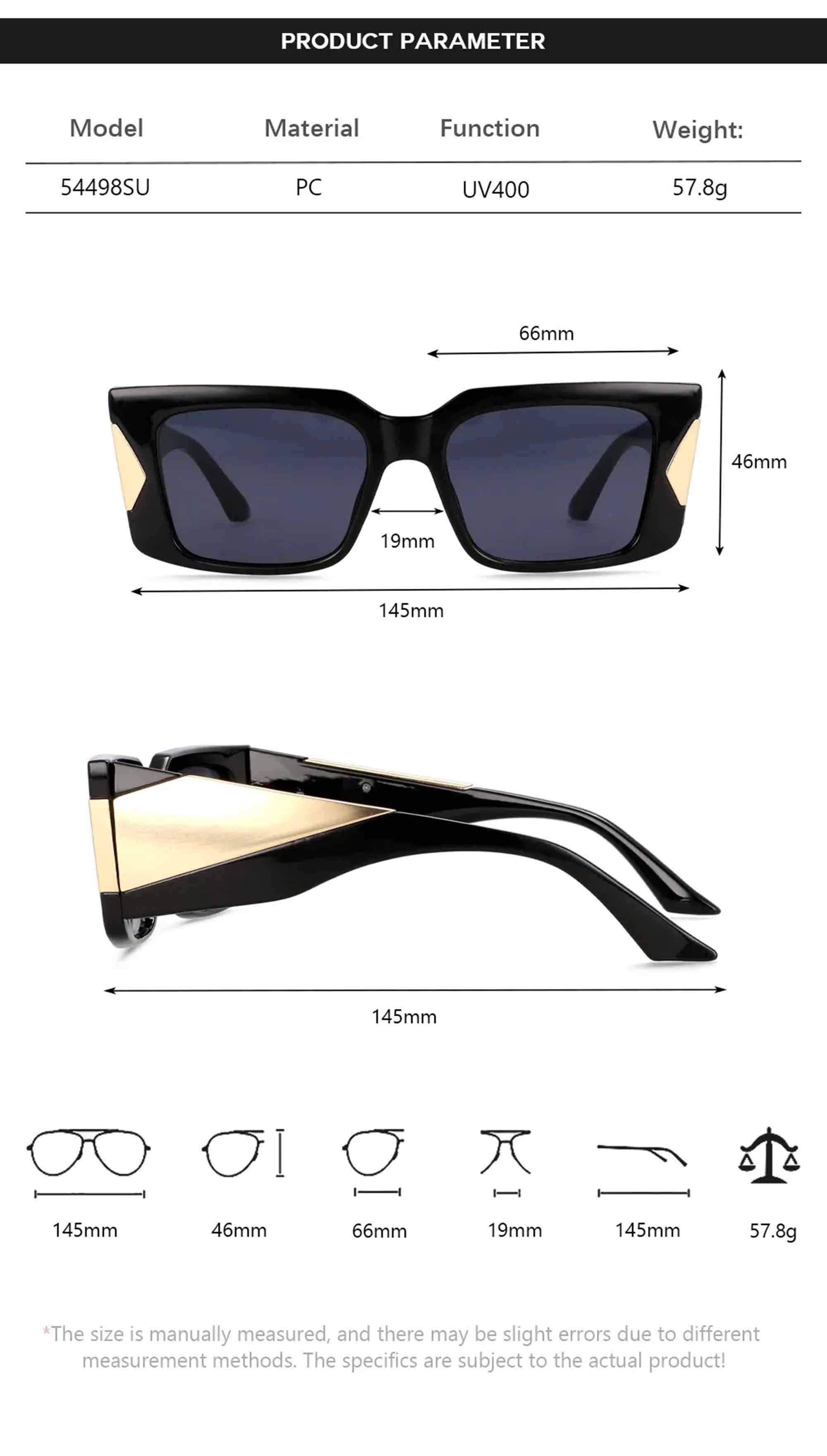 AUGEN Casual Butterfly Plastic Unisex Sunglasses UV 400 Protected Large Size (182-C4)