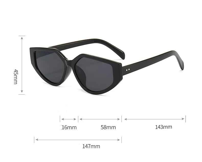 AUGEN Modern Cat Eye Plastic Unisex Sunglasses UV 400 Protected Large Size (183-C8)