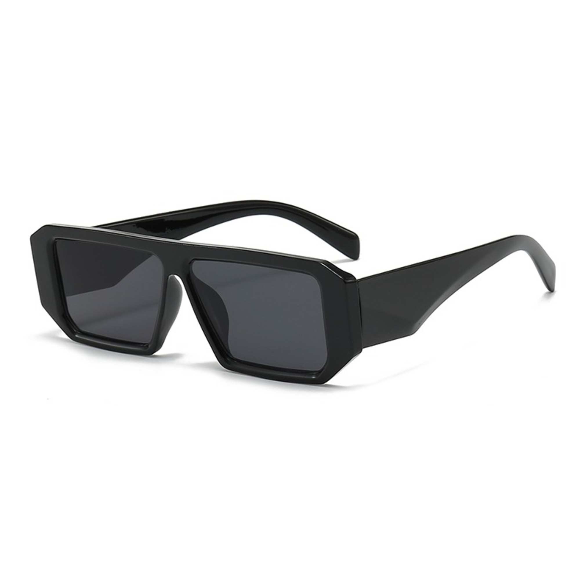 AUGEN Modern Rectangular Plastic Unisex Sunglasses UV 400 Protected Large Size (187-C10)