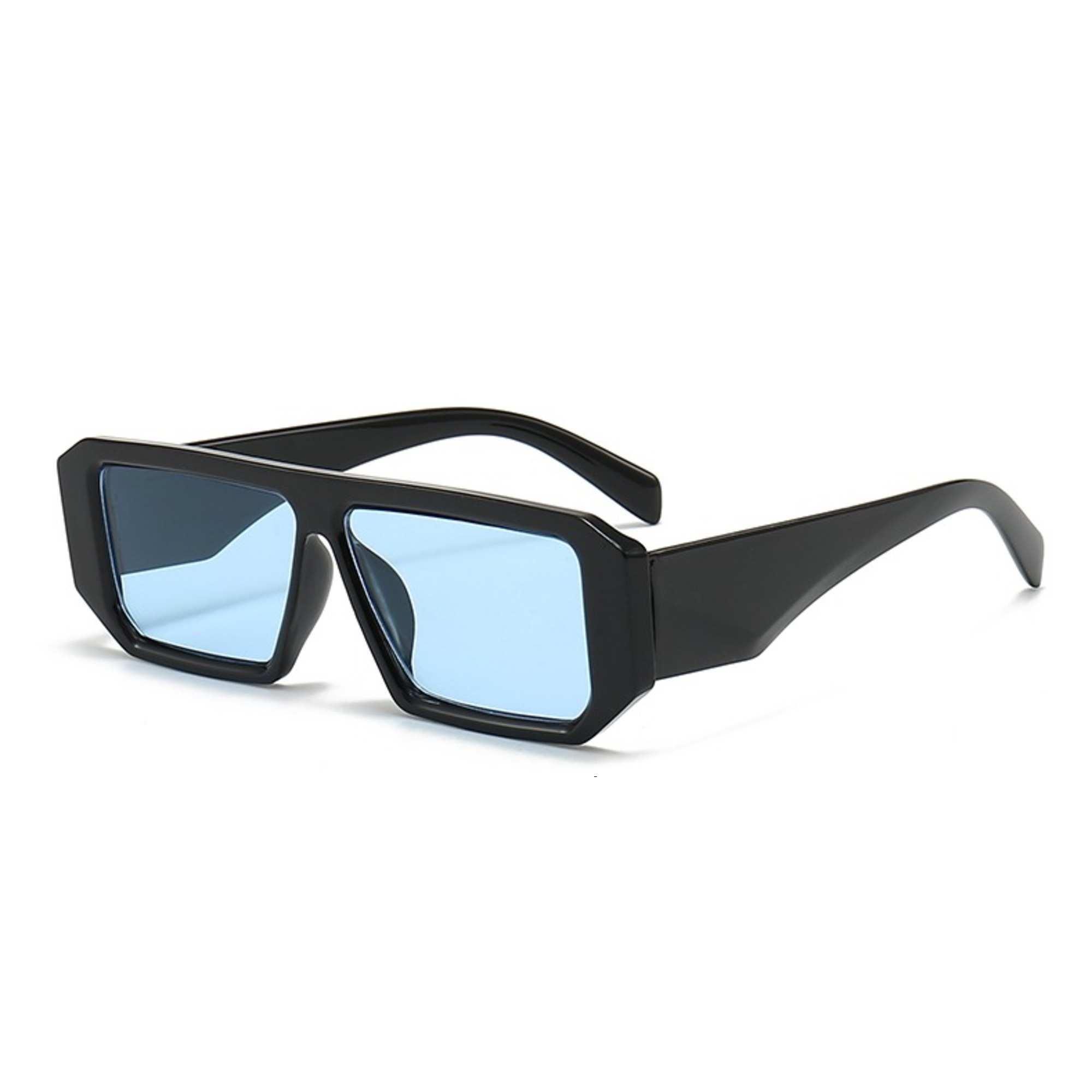 AUGEN Modern Rectangular Plastic Unisex Sunglasses UV 400 Protected Large Size (187-C13)