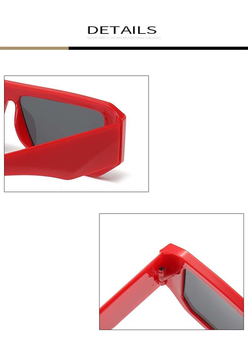 AUGEN Modern Rectangular Plastic Unisex Sunglasses UV 400 Protected Large Size (187-C9)