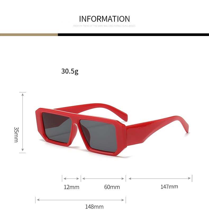 AUGEN Modern Rectangular Plastic Unisex Sunglasses UV 400 Protected Large Size (187-C9)
