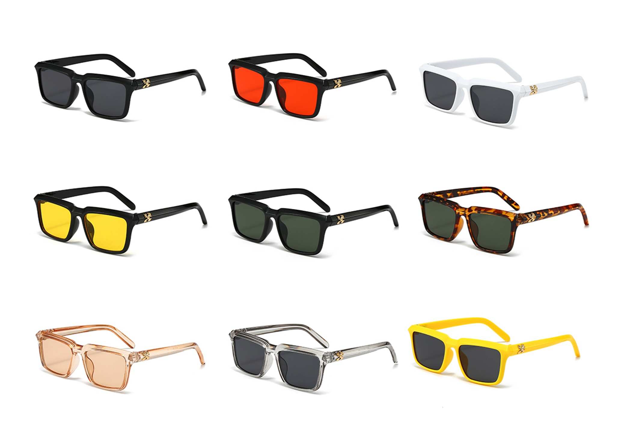 AUGEN Modern Rectangular Plastic Unisex Sunglasses UV 400 Protected Large Size (188-C3)
