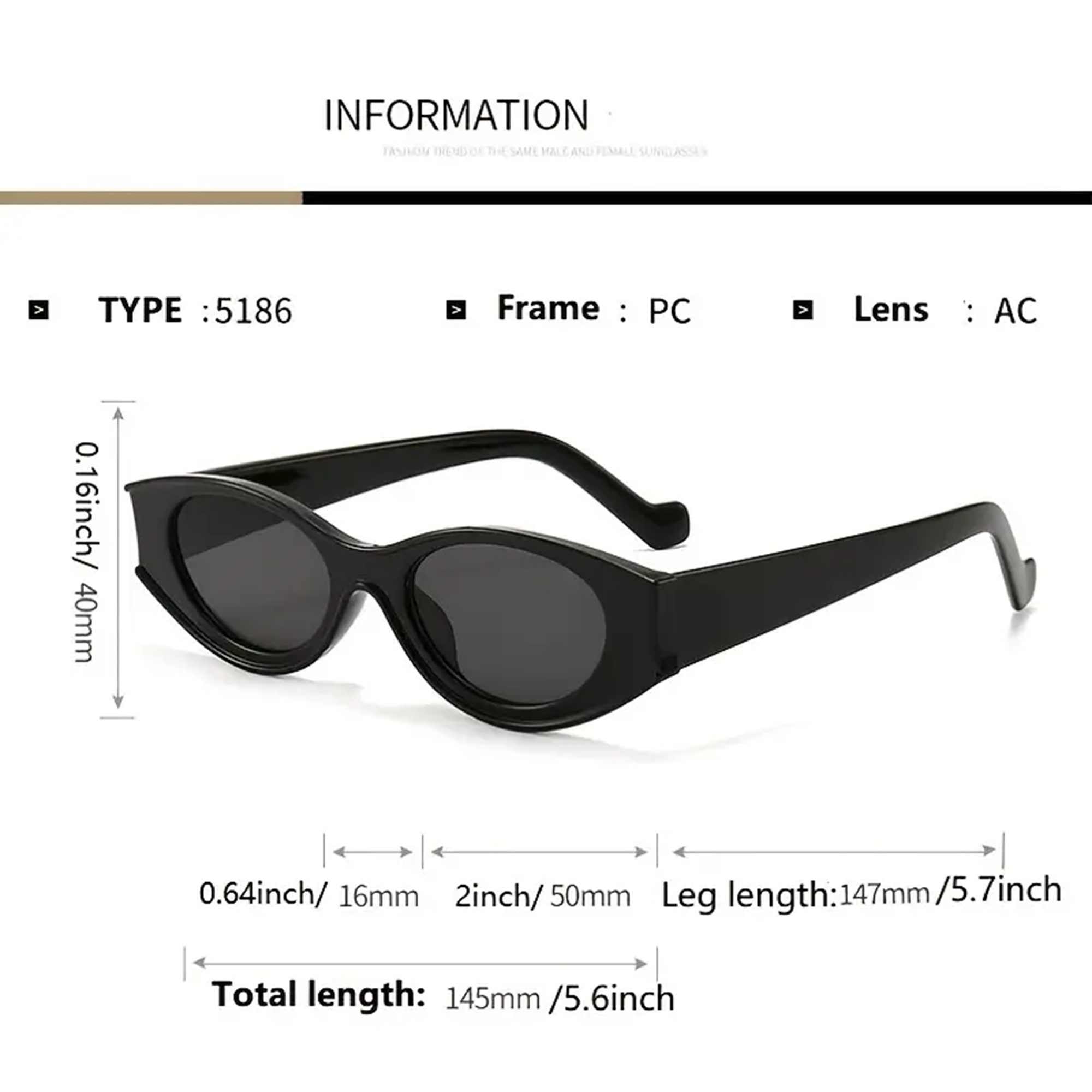 AUGEN Modern Cat Eye Plastic Women Sunglasses UV 400 Protected Medium Size (190-C6)