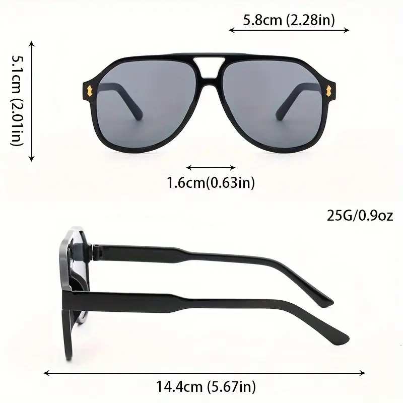 AUGEN Classic Pilot Plastic Unisex Sunglasses UV 400 Protected Large Size (192-C7)