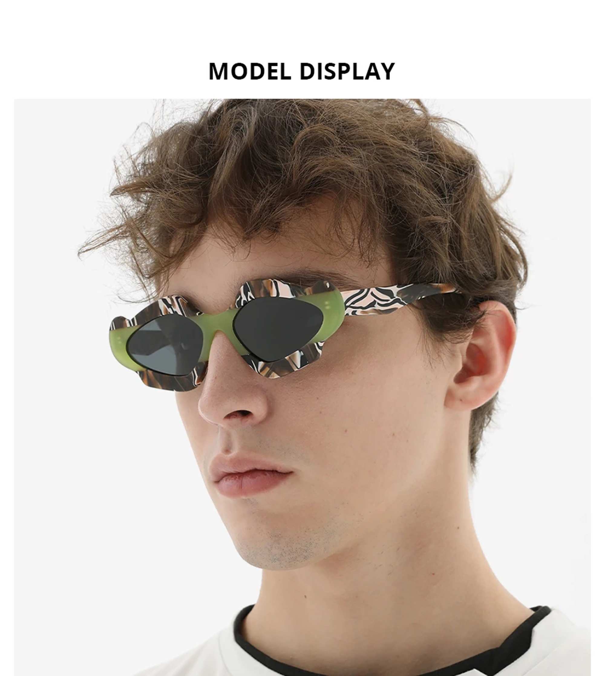 AUGEN Modern Flame Plastic Unisex Sunglasses UV 400 Protected Medium Size (195-C5)