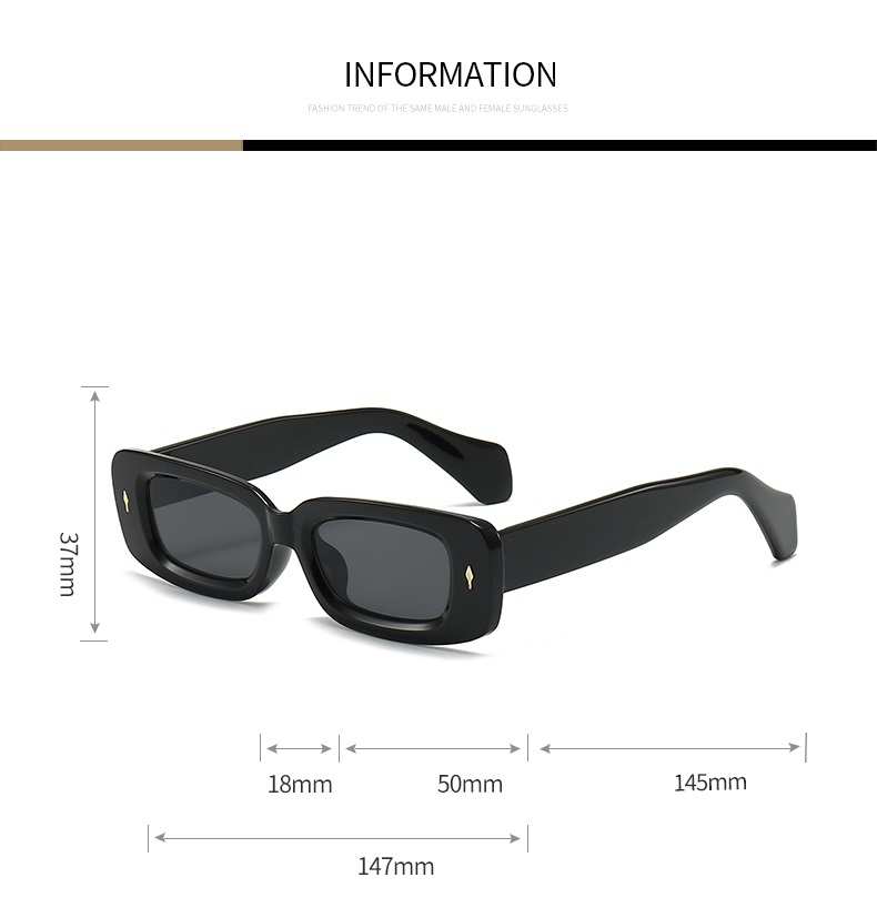 AUGEN Casual Rectangular Plastic Unisex Sunglasses UV 400 Protected Medium Size (196-C2)