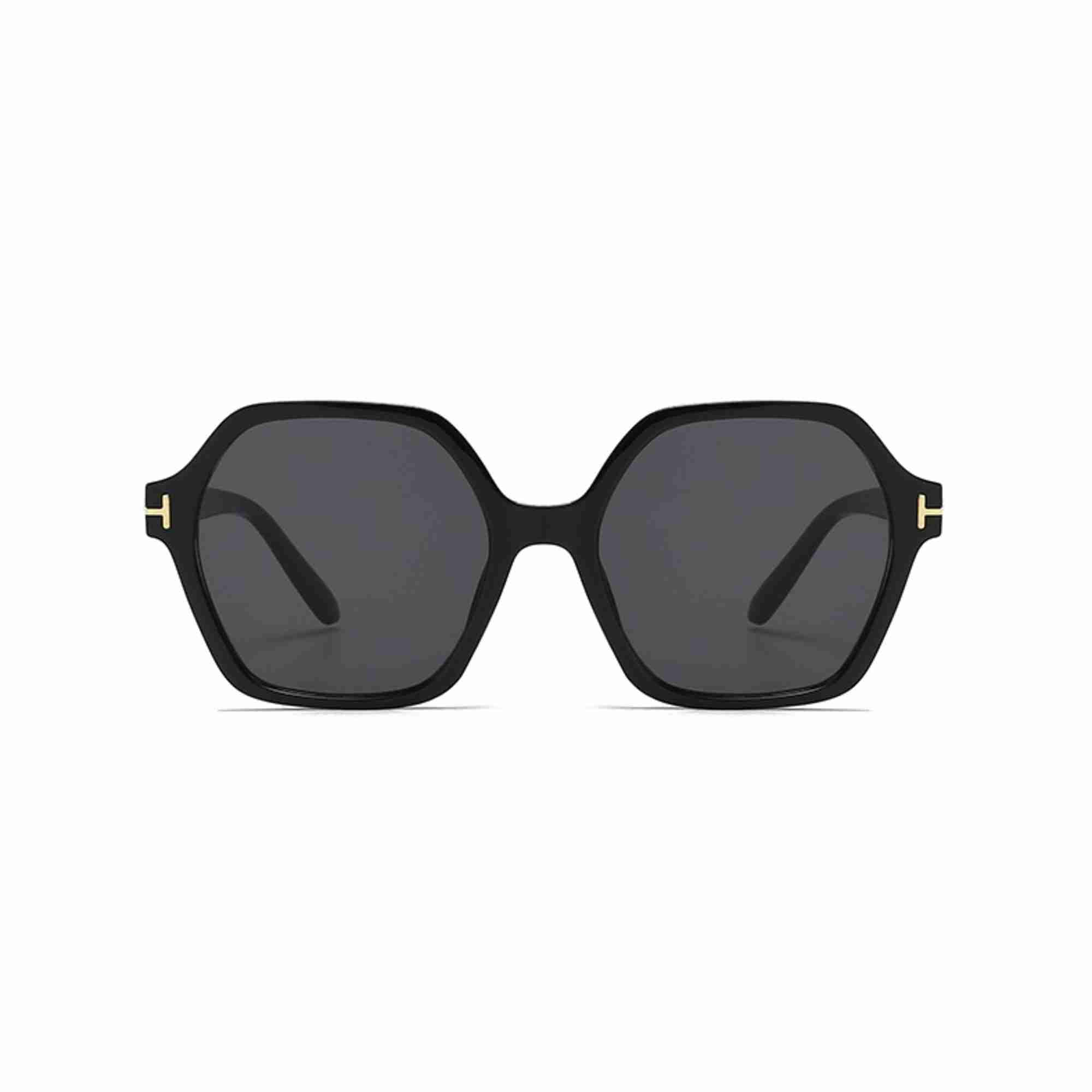 AUGEN Casual Hexagonal Plastic Unisex Sunglasses UV 400 Protected Large Size (197-C1)