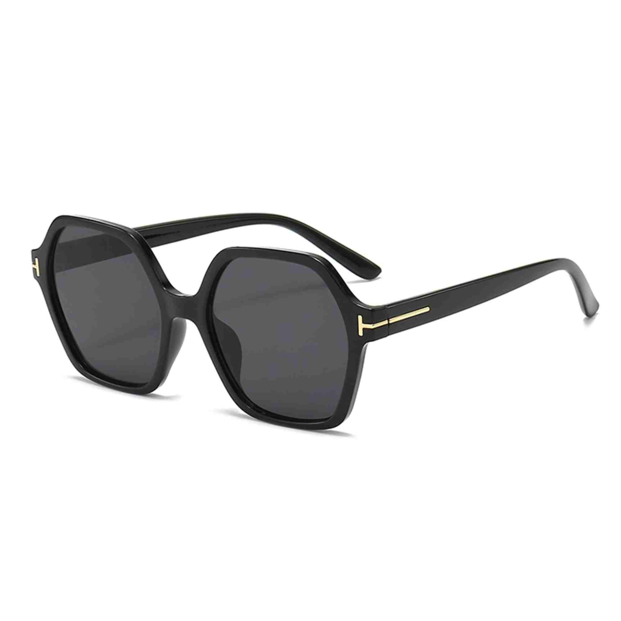 AUGEN Casual Hexagonal Plastic Unisex Sunglasses UV 400 Protected Large Size (197-C1)