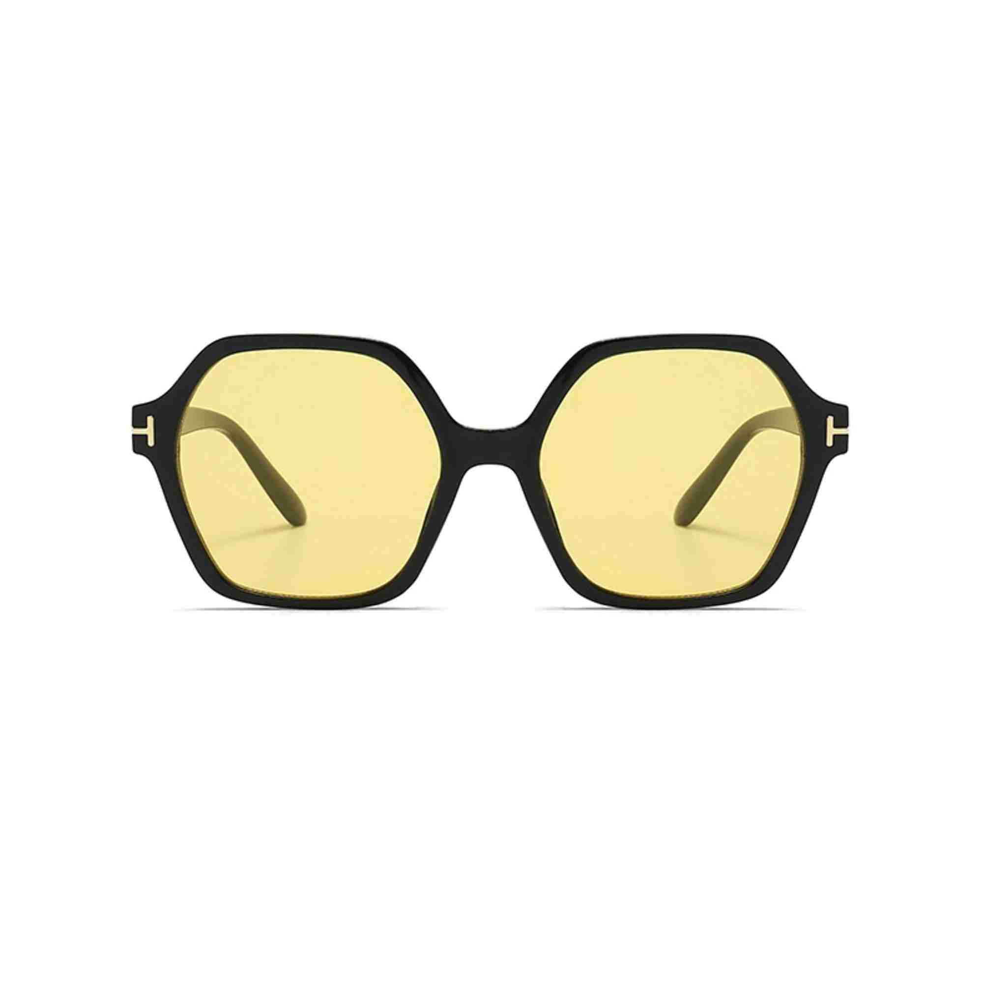 AUGEN Casual Hexagonal Plastic Unisex Sunglasses UV 400 Protected Large Size (197-C10)