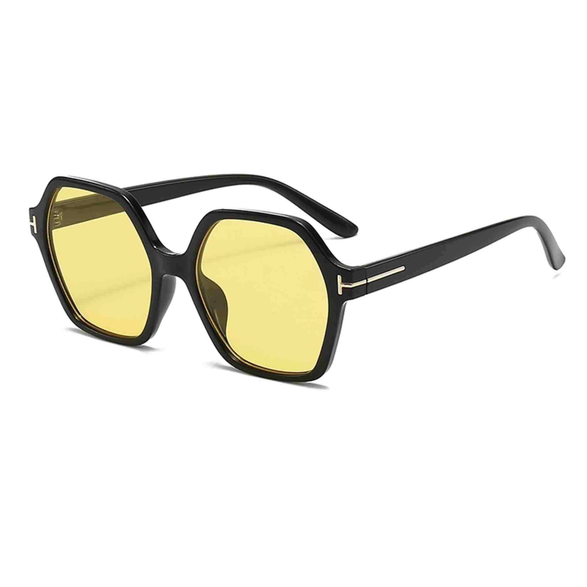 AUGEN Casual Hexagonal Plastic Unisex Sunglasses UV 400 Protected Large Size (197-C10)