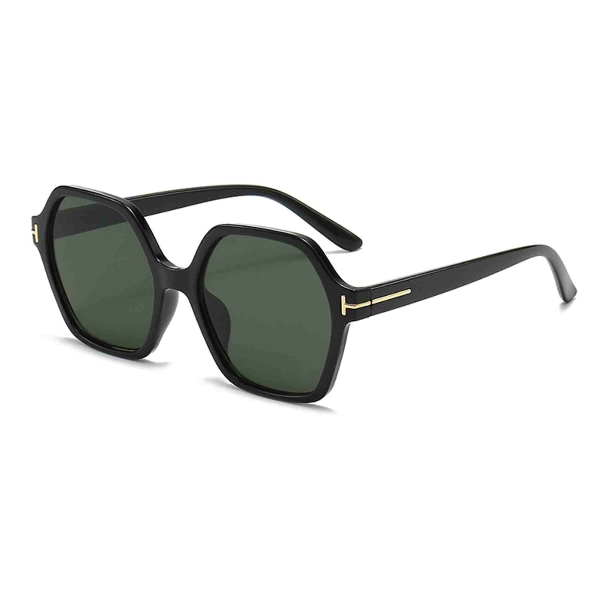 AUGEN Casual Hexagonal Plastic Unisex Sunglasses UV 400 Protected Large Size (197-C2)