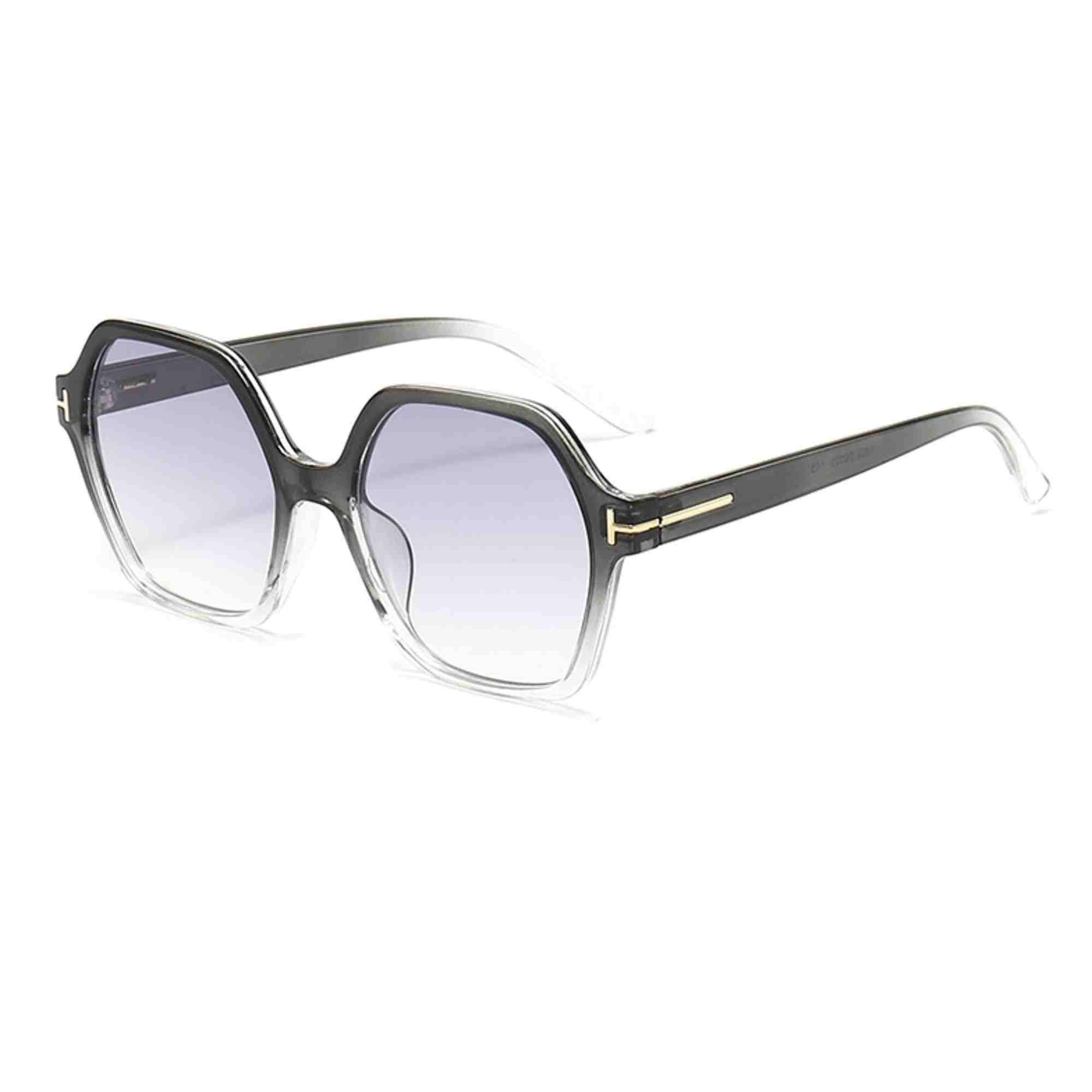 AUGEN Casual Hexagonal Plastic Unisex Sunglasses UV 400 Protected Large Size (197-C3)