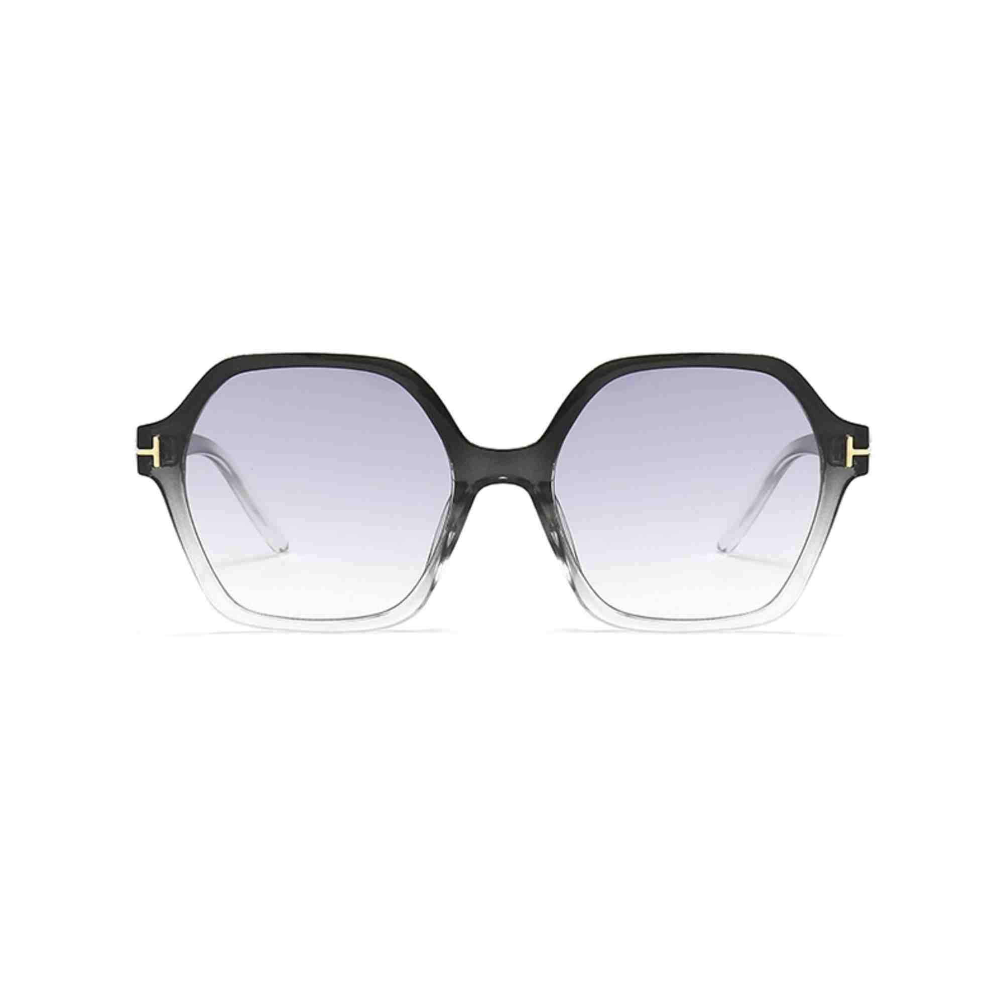 AUGEN Casual Hexagonal Plastic Unisex Sunglasses UV 400 Protected Large Size (197-C3)