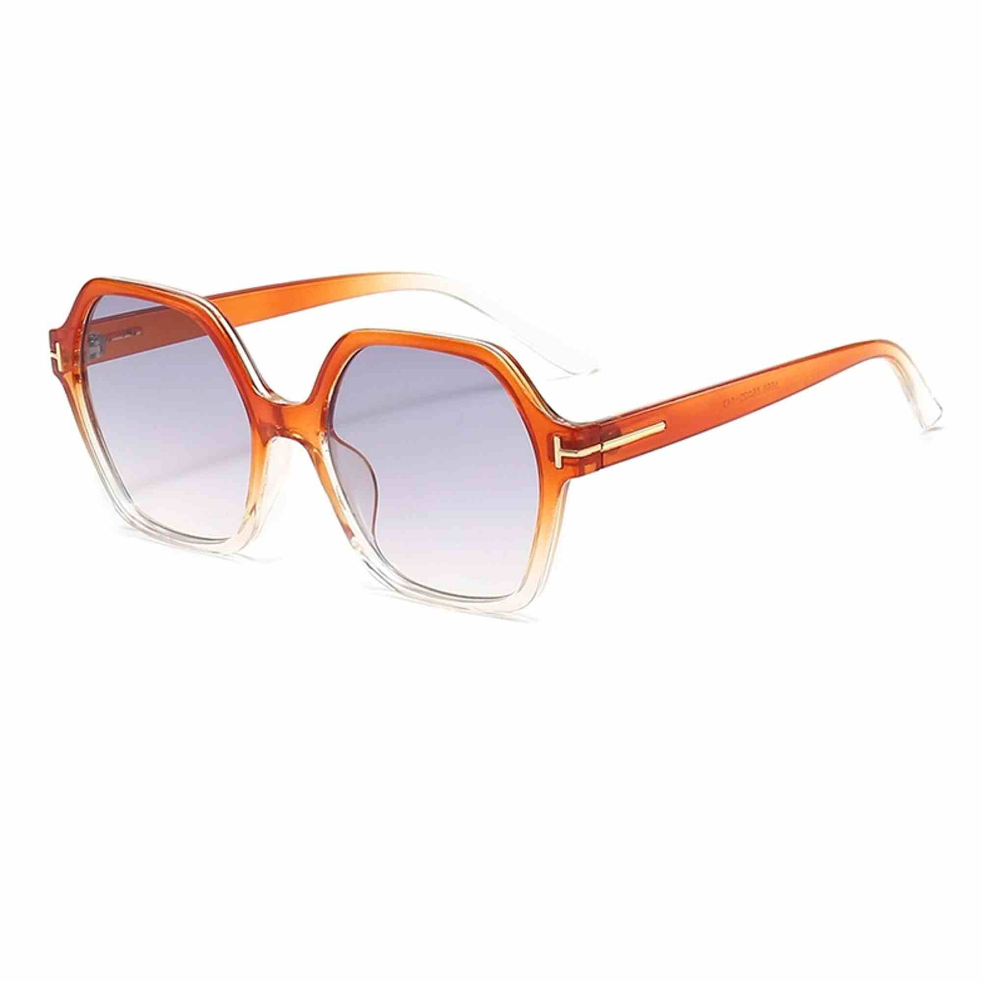 AUGEN Casual Hexagonal Plastic Unisex Sunglasses UV 400 Protected Large Size (197-C4)