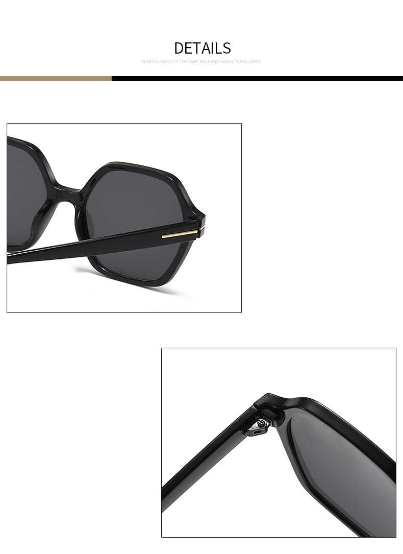 AUGEN Casual Hexagonal Plastic Unisex Sunglasses UV 400 Protected Large Size (197-C6)