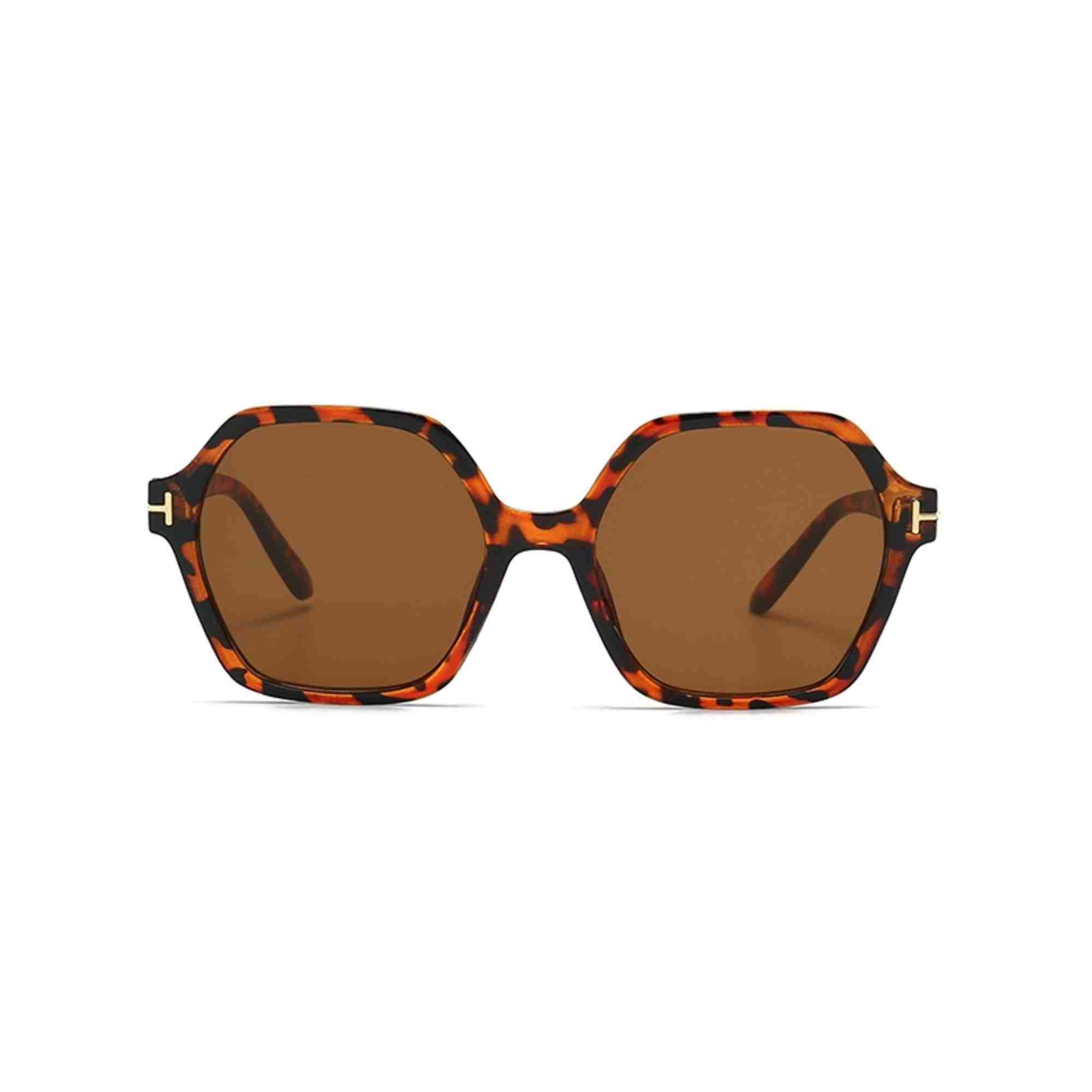 AUGEN Casual Hexagonal Plastic Unisex Sunglasses UV 400 Protected Large Size (197-C6)