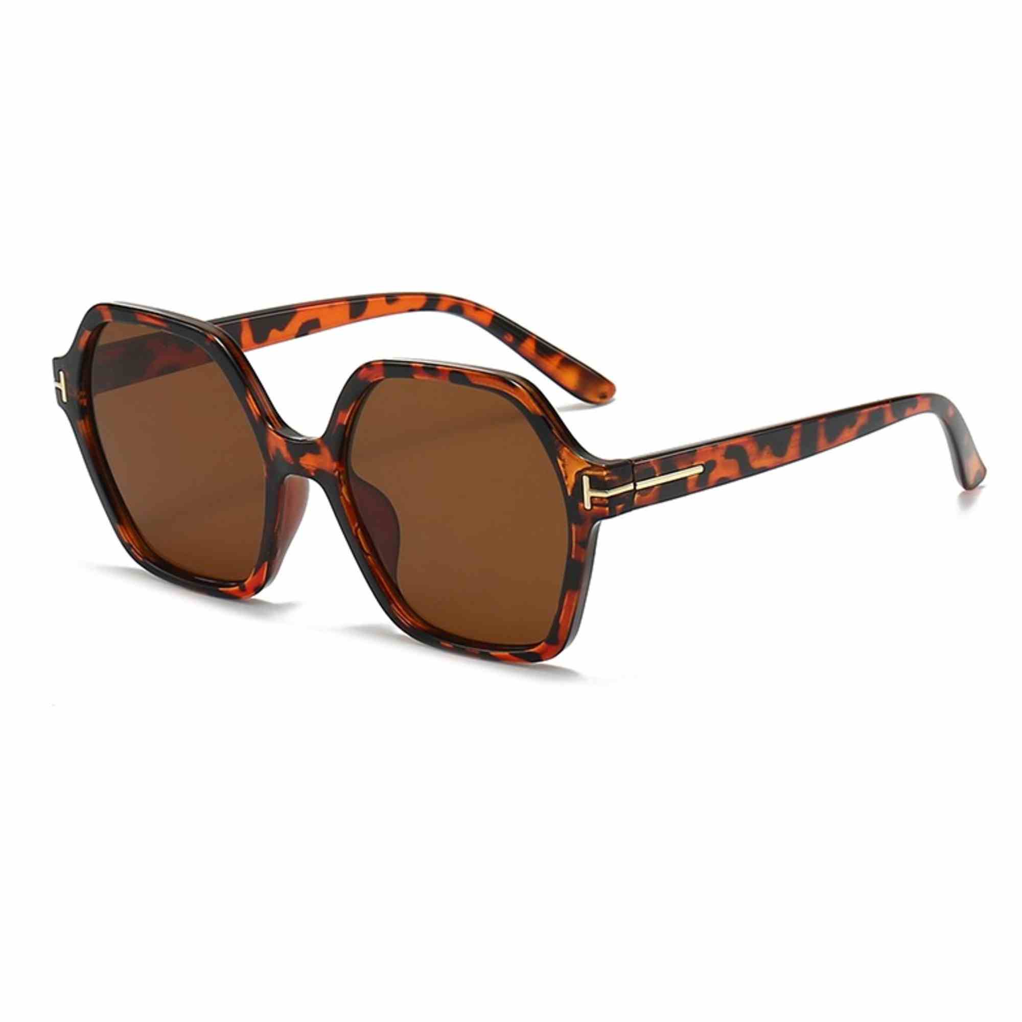AUGEN Casual Hexagonal Plastic Unisex Sunglasses UV 400 Protected Large Size (197-C6)