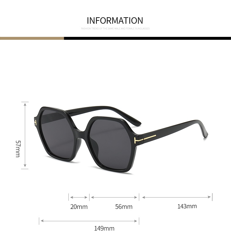AUGEN Casual Hexagonal Plastic Unisex Sunglasses UV 400 Protected Large Size (197-C7)