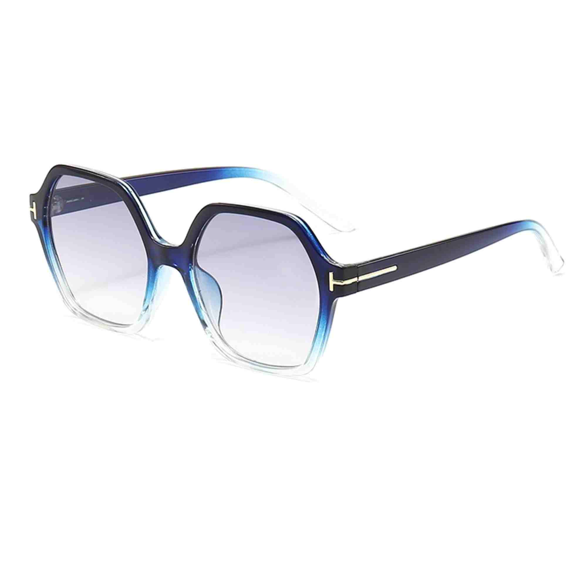 AUGEN Casual Hexagonal Plastic Unisex Sunglasses UV 400 Protected Large Size (197-C7)