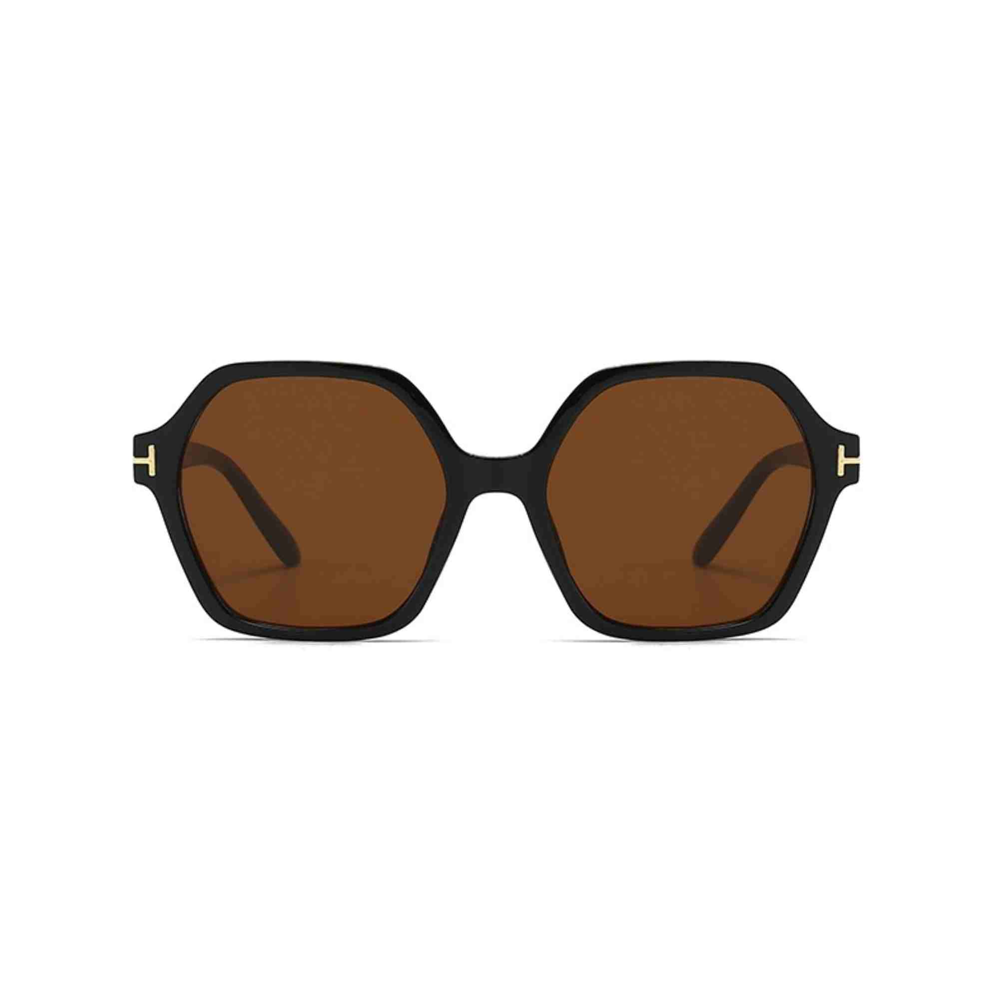 AUGEN Casual Hexagonal Plastic Unisex Sunglasses UV 400 Protected Large Size (197-C8)