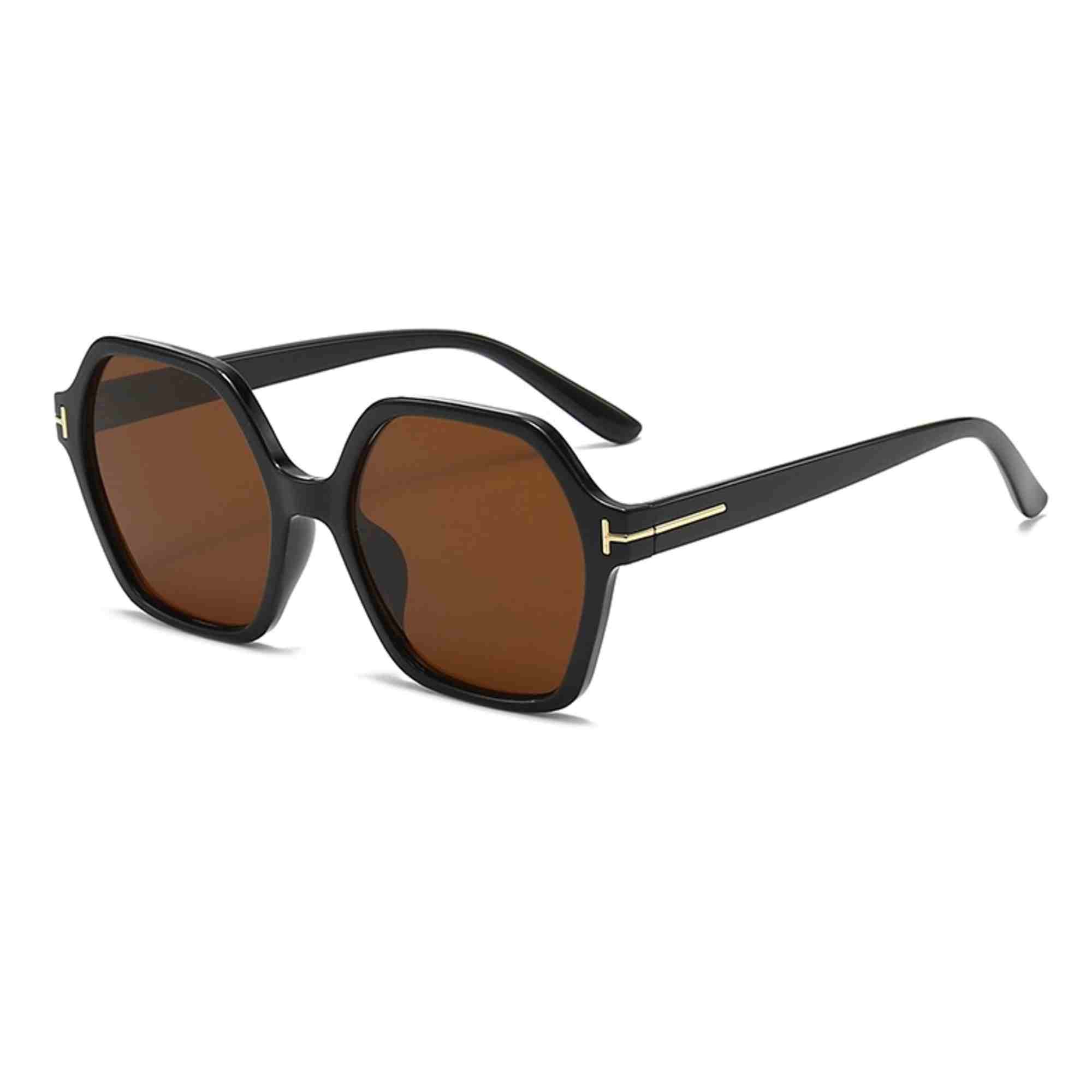 AUGEN Casual Hexagonal Plastic Unisex Sunglasses UV 400 Protected Large Size (197-C8)