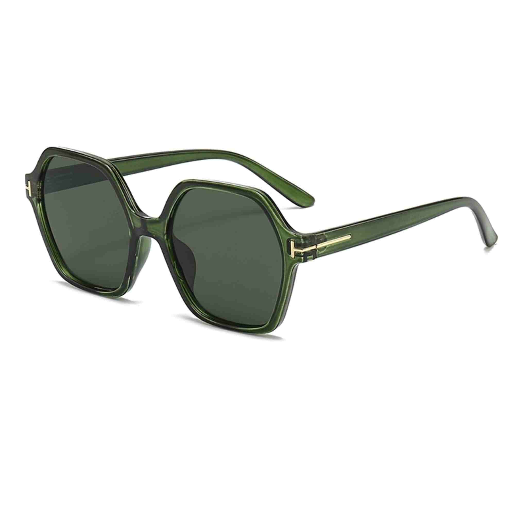 AUGEN Casual Hexagonal Plastic Unisex Sunglasses UV 400 Protected Large Size (197-C9)