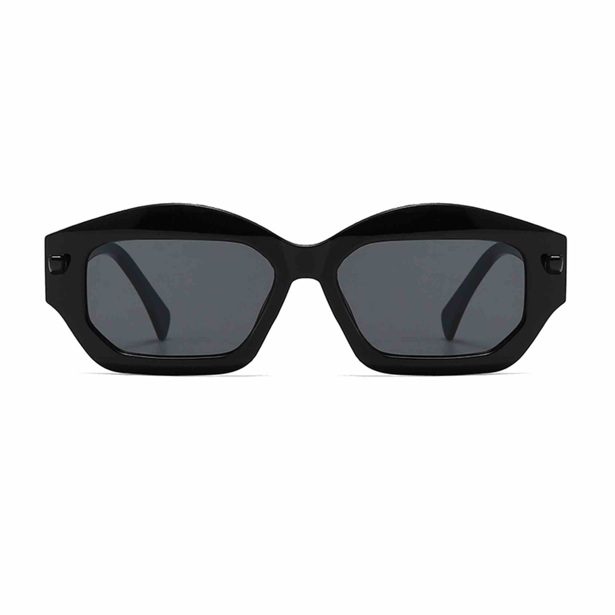 AUGEN Modern Hexagonal Plastic Unisex Sunglasses UV 400 Protected Large Size (199-C1)