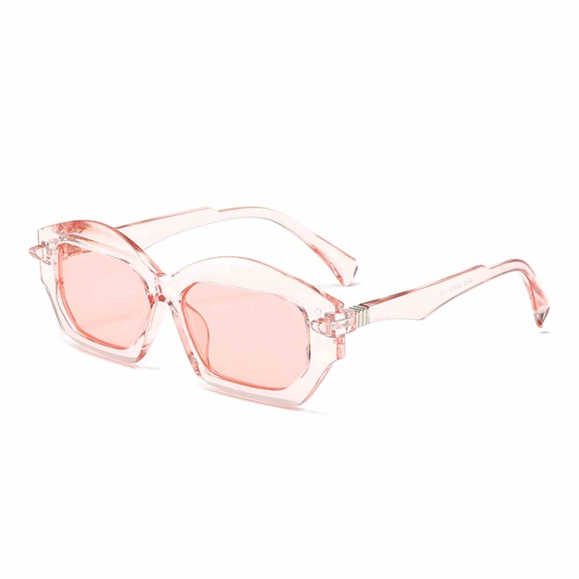 AUGEN Modern Hexagonal Plastic Unisex Sunglasses UV 400 Protected Large Size (199-C2)