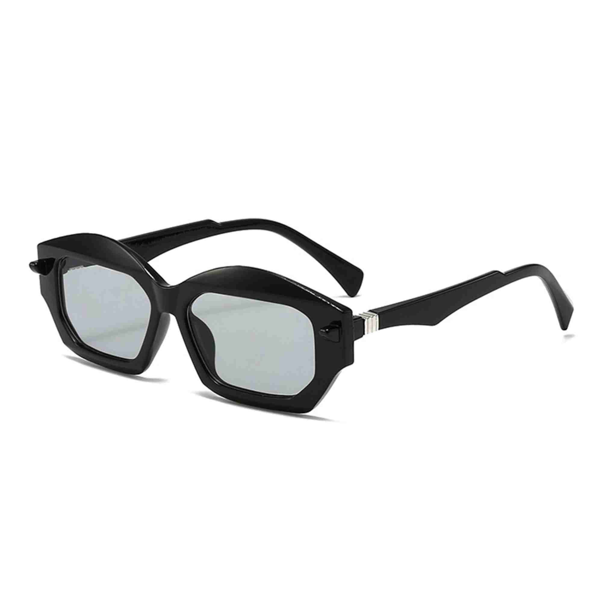 AUGEN Modern Hexagonal Plastic Unisex Sunglasses UV 400 Protected Large Size (199-C4)