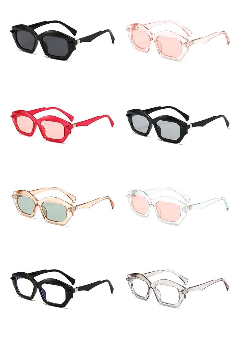 AUGEN Modern Hexagonal Plastic Unisex Sunglasses UV 400 Protected Large Size (199-C6)
